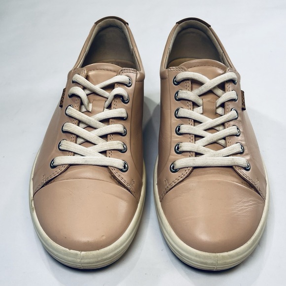 Ecco Soft 7 Shoes Womens EU 39/8-8.5 US Pink Leather Casual Comfort Sneakers - Picture 4 of 16